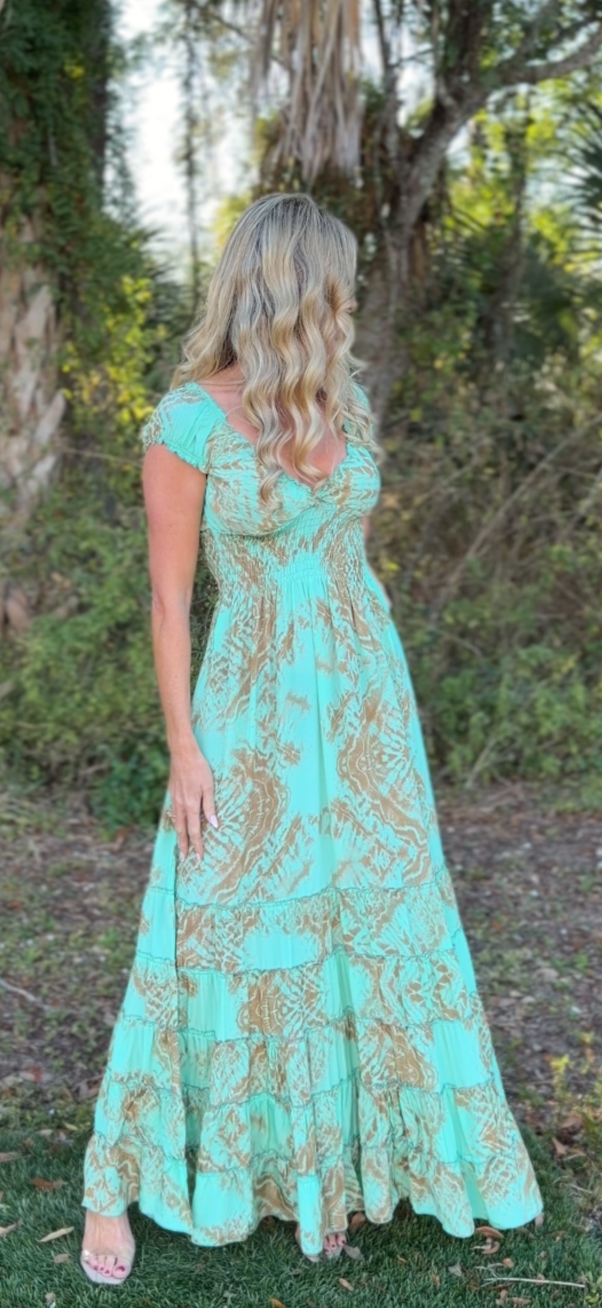 Boho Cinch Maxi Dresses - Multi Colors