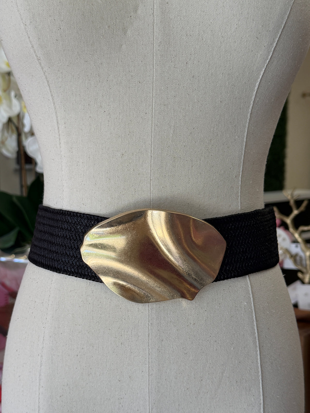 Luxe Stretch Belt- Tan/Black