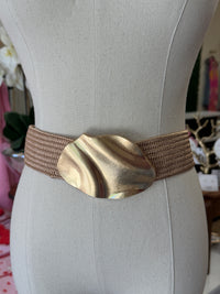 Luxe Stretch Belt- Tan/Black